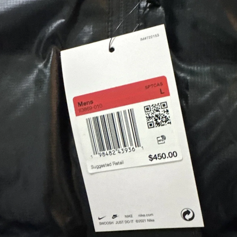 Nike Tech Bubble Jacket Black Anthracite Iron Grey Men's Size L II3869-010 $450